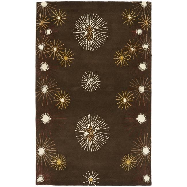 Handmade Soho Voyage Brown/ Multi N. Z. Wool Rug (36 X 56)