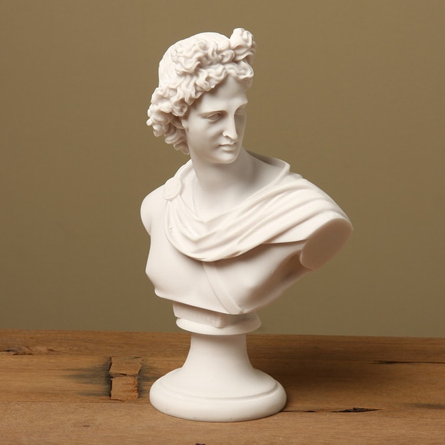 Shop White Bonded Marble Apollo Belvedere Classical Bust - Free ...