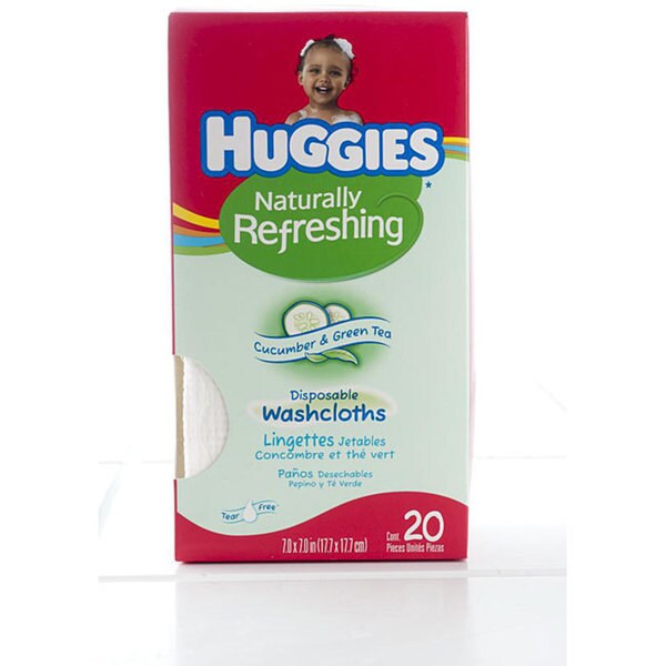 Huggies Disposable Cucumber/ Green Tea Washcloths (Pack of 4) Free