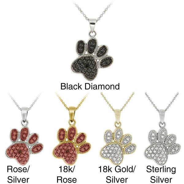 black diamond paw necklace