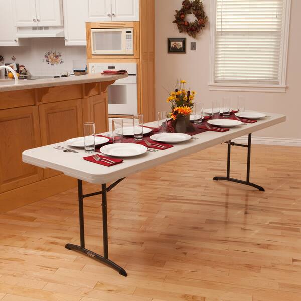Shop Lifetime Almond 8 Foot Fold In Half Table Free Shipping