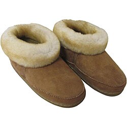 Shop Amerileather Unisex Brown Double Faced Shearling Slippers - Free ...