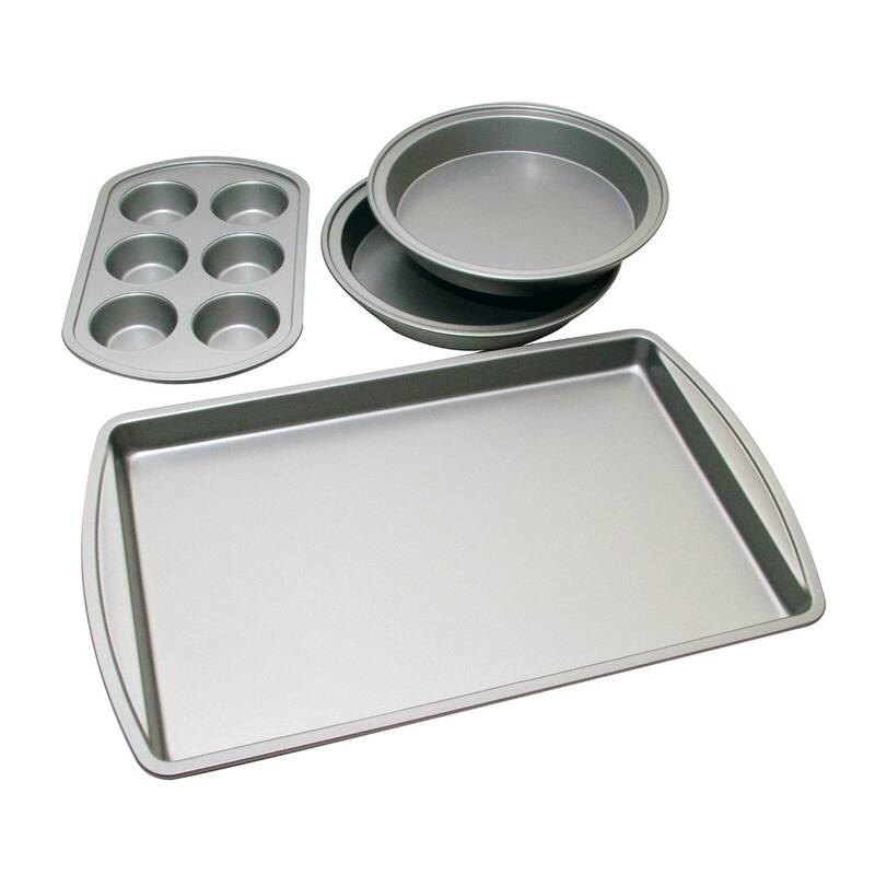Le Chef Nonstick 4-piece Bakeware Starter Set - 9' x 12' - Silver - 4 Piece
