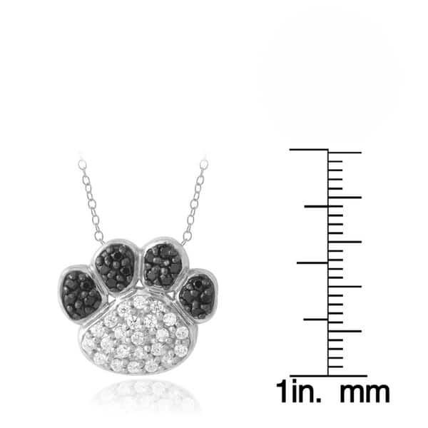 Icz Stonez Sterling Cubic Zirconia Paw Necklace Overstock - 5314965