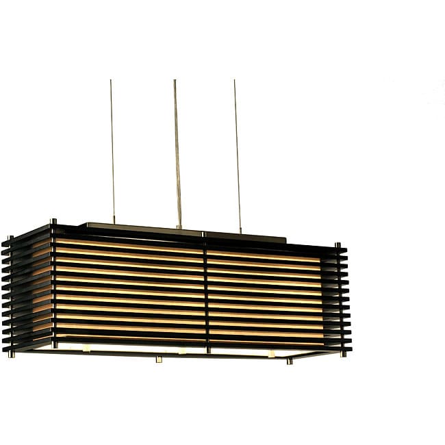 Nova Lighting Kimura 3 light Wood Pendant Lamp