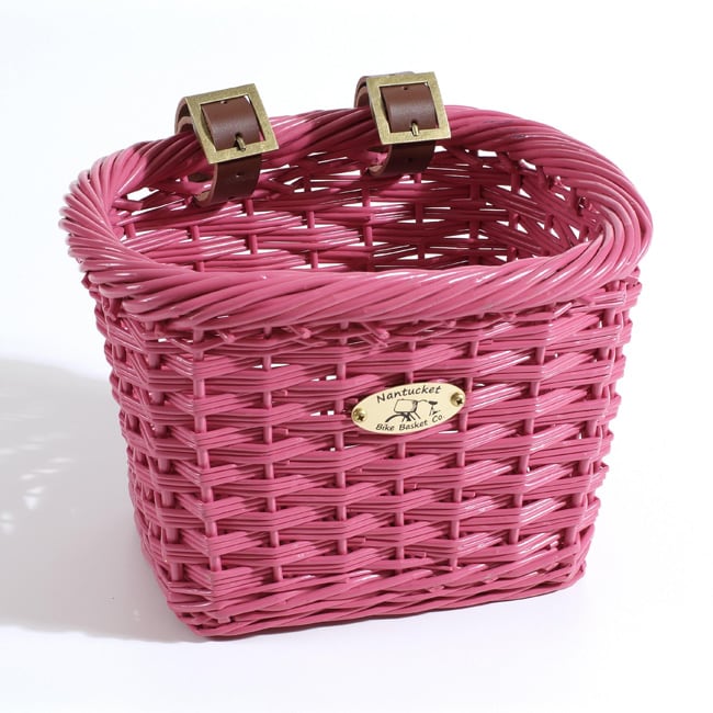 pink adult bike with basket