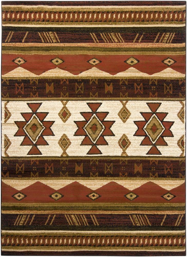 Mandara Orange Abstract Rug (53 X 76)