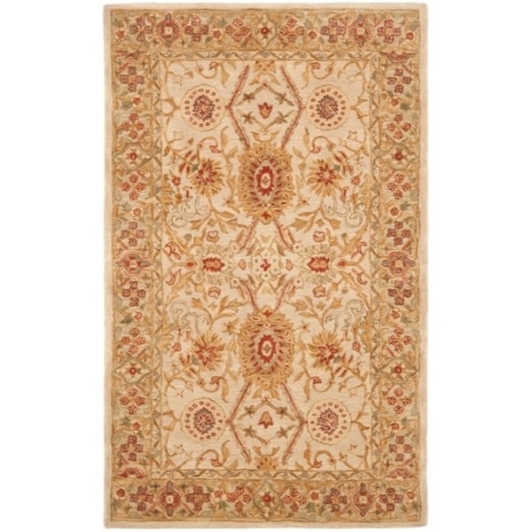 Safavieh Handmade Anatolia Oriental Grey Beige/ Sage Green Hand-spun Wool Rug - 9'-6" x 13'-6"