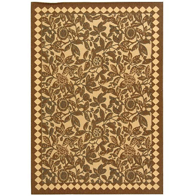 Indoor/ Outdoor Natural/ Black Rug (4 X 57)