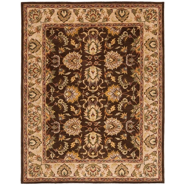 Safavieh Handmade Heritage Timeless Traditional Brown/ Ivory Wool Rug - 7'-6" x 9'-6"