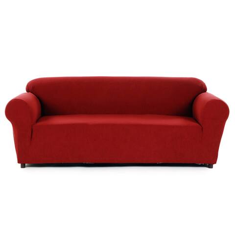 Red Sofa Couch Slipcovers Online At Our Best Clic Slipcovers Snowball Cotton Spandex Stretch Sofa Slipcover