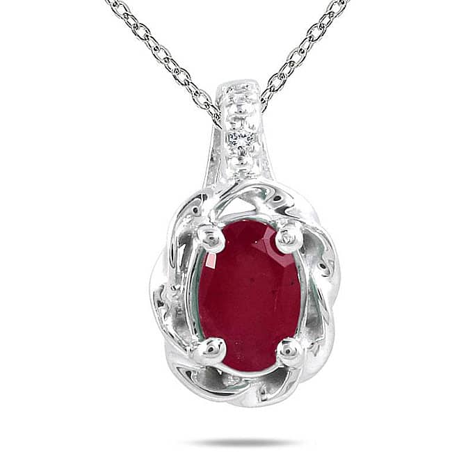 Marquee 10k White Gold Ruby Pendant