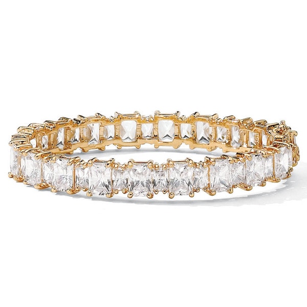 Yellow Gold Plated Rectangular Shaped Tennis Bracelet Cubic Yellow Gold Plated Rectangular Shaped Tennis Bracelet Cubic Zirconia 36 1 2 Cttw