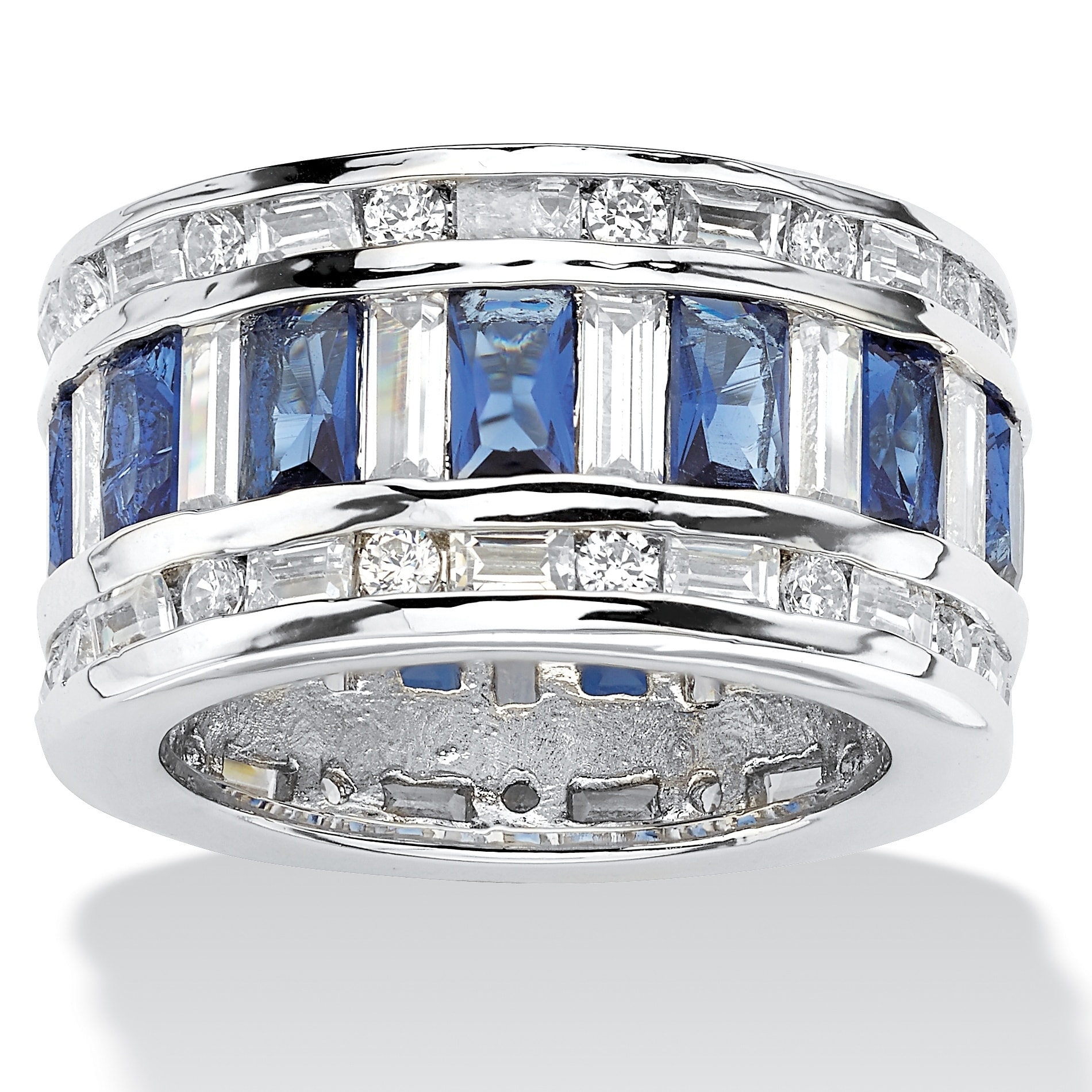 clear cubic zirconia and blue glass band msrp $ 112 00 sale $ 44 45