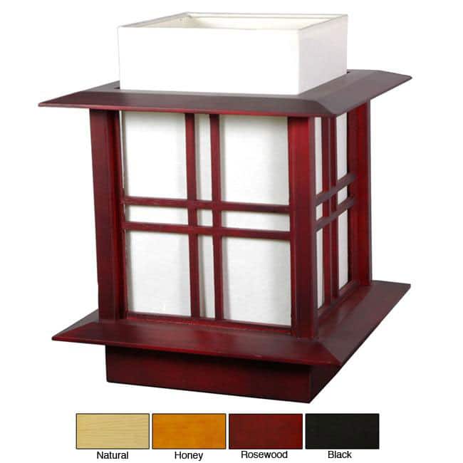 Handmade Wood 12-inch Akida Lamp (China)