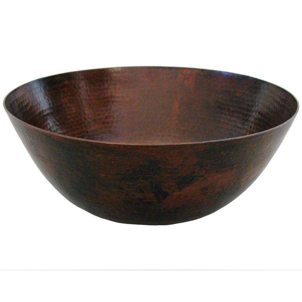 Unikwities 13 X 5 inch Round Copper Vessel Sink in Bronze Finish