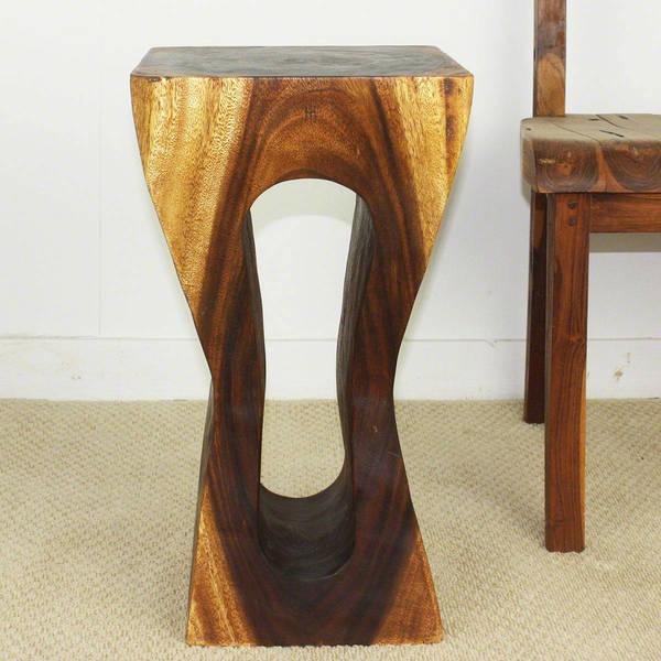 Shop Handmade Wood Natural Walnut Oilfinished Squeezed Rectangle Stool