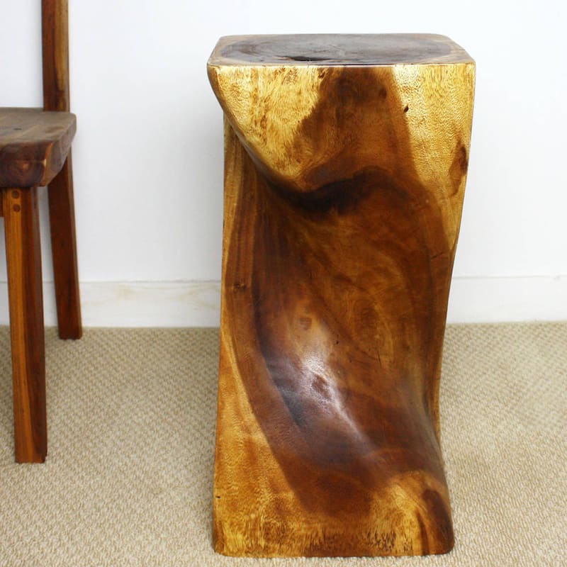 Haussmann® Single Twist Stool Table 12 in SQ x 24 in H Walnut Oil - 12" x 12" x 24"