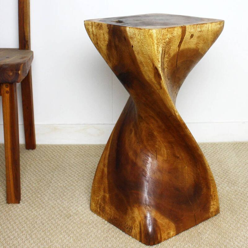Haussmann® Single Twist Stool Table 12 in SQ x 24 in H Walnut Oil - 12" x 12" x 24"