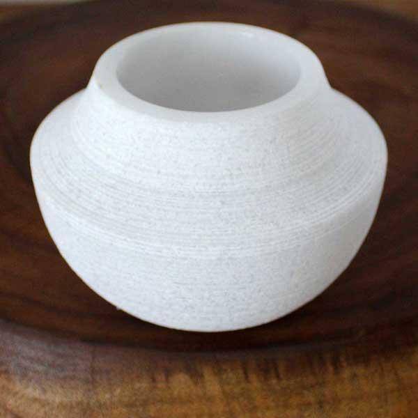 White Marble Rough Votive Vase (Thailand)