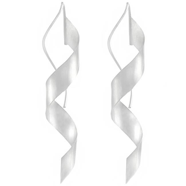 Journee Collection Sterling Silver Spiral Earrings   13127452