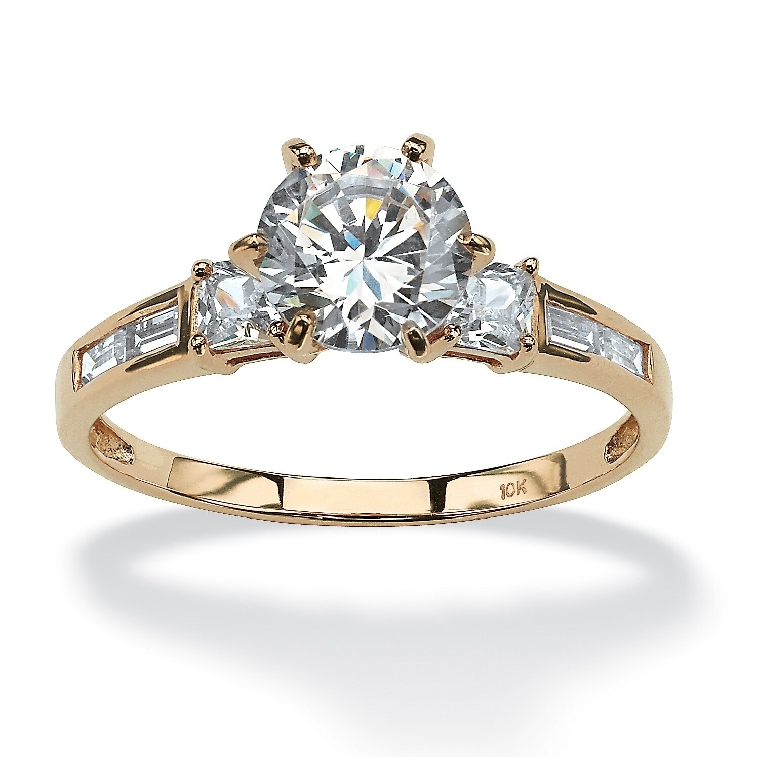 yellow gold clear cubic zirconia ring msrp $ 427 00 sale $ 168 29 off
