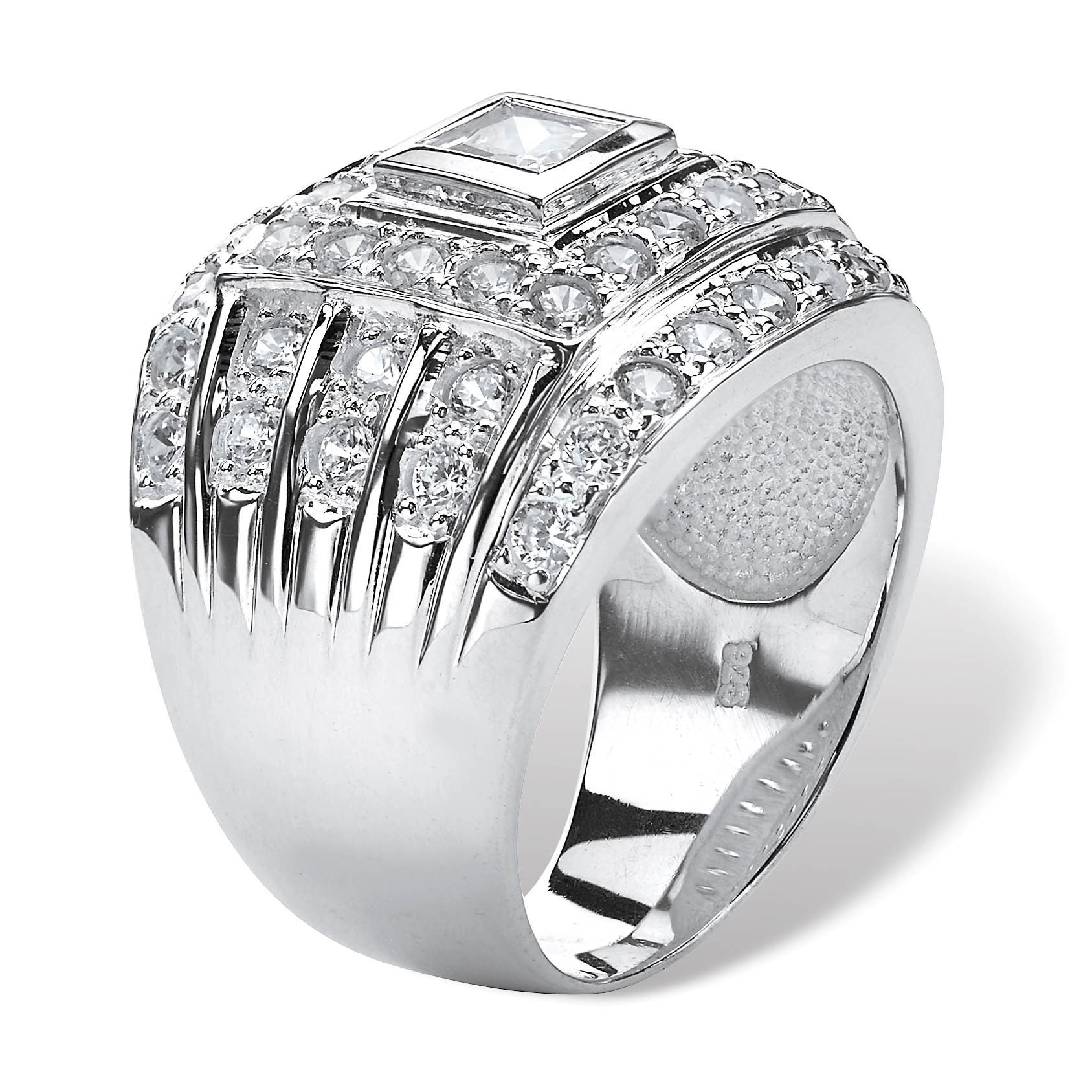 Details about / 2 carat weight Cz Triangle enhanced Stainless Steel Men/'s Ring Size 13 T45