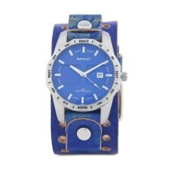 Nemesis Men's Stainless Steel Blue Leather Watch Nemesis Men's More Brands Watches