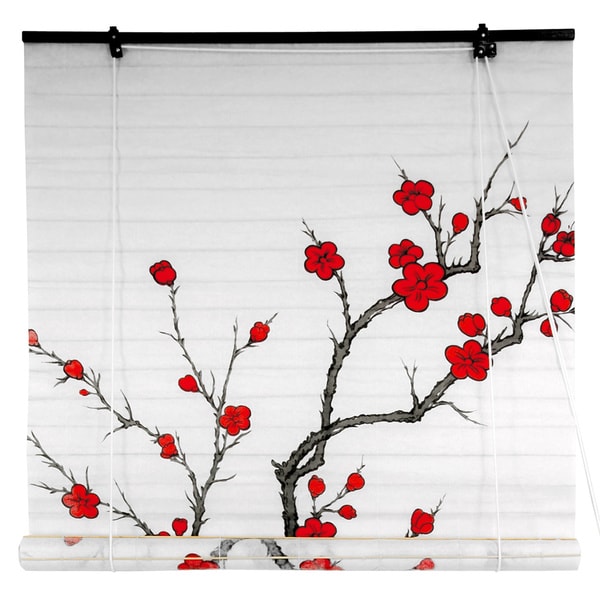 Shop Handmade Rice Paper 36-inch Cherry Blossom Shoji Blinds (China