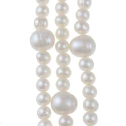 Miadora White Cultured Freshwater Pearl 100-inch Endless Necklace (5-10 mm)