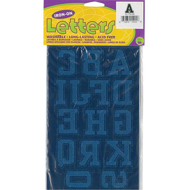 Dritz Collegiate Royal Blue Letter And Number Iron ons (Royal blueSoft flocked Easy to applyEasy to care for and long lastingIncludes forty seven (47) letters and numbersFont CollegiateDimensions 1.75 inches )