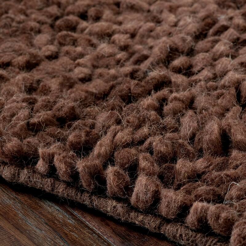 Hand-woven Nimbus Chocolate Wool Area Rug - 5' x 8'