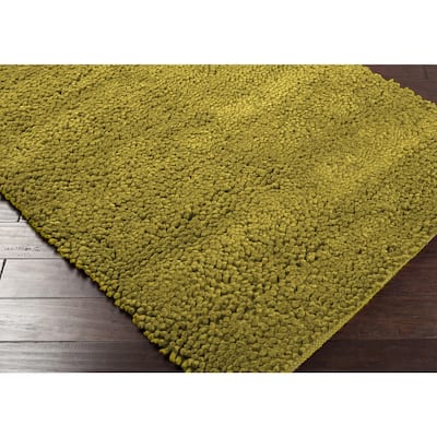 Hand-woven Nimbus Lime Green Wool Rug