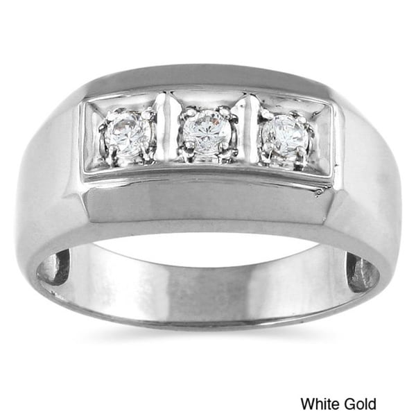 10k Gold 1/4ct TDW Men's Diamond Ring - Free Shipping Today - Overstock ...