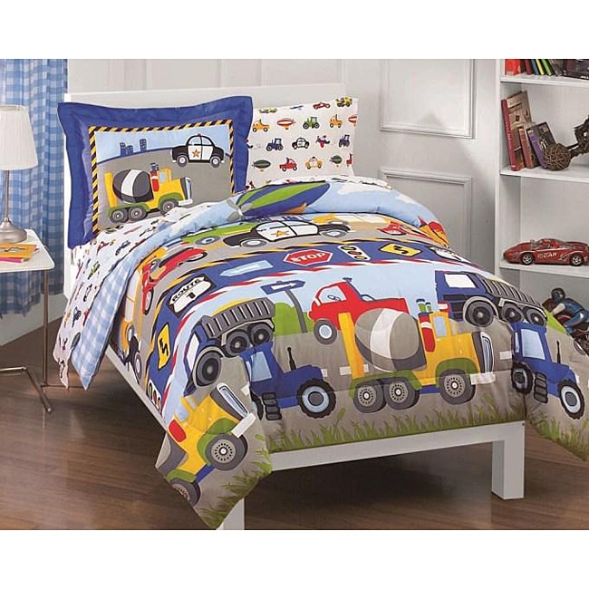 Shop Dream Factory Trucks And Tractors Twin Size 5 Piece Bed In A