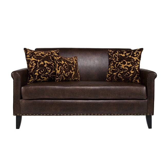 Handy Living Harlow Coffee Brown Renu Leather Sofa