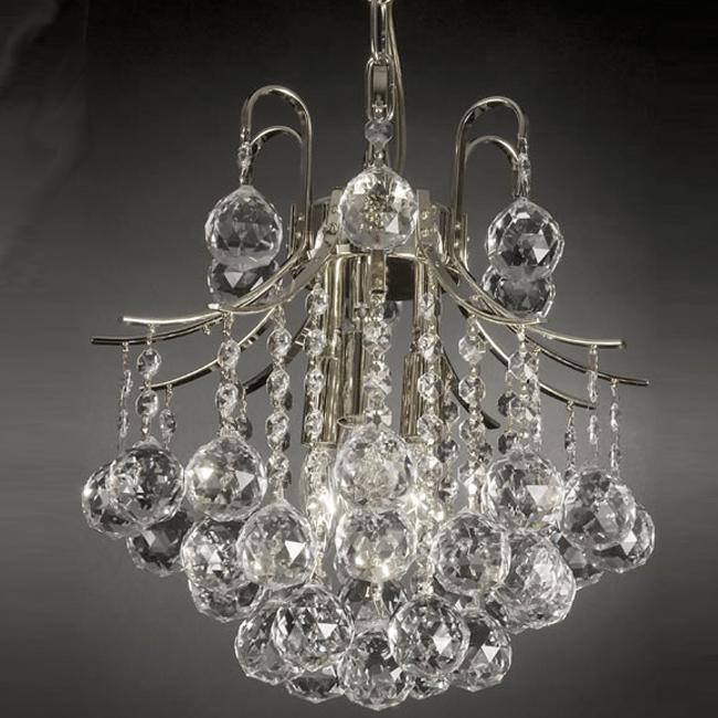 Gallery Indoor 3-light Crystal/ Silver Mini Chandelier