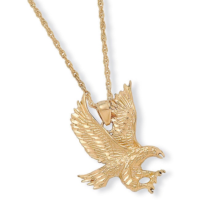 Fantastic Gold Eagle Pendant Necklace At Vc09