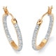 preview thumbnail 1 of 1, 1/10 TCW Round Diamond Accented Inside-Out Hoop Earrings in 18k Gold over Sterling Silver