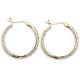 preview thumbnail 2 of 1, 1/10 TCW Round Diamond Accented Inside-Out Hoop Earrings in 18k Gold over Sterling Silver