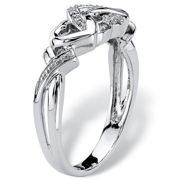 Oxford Diamond Co Sterling Silver Plain Mini Hearts Half Band Ring Sizes 4-10