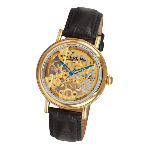stuhrling women's skeleton watch