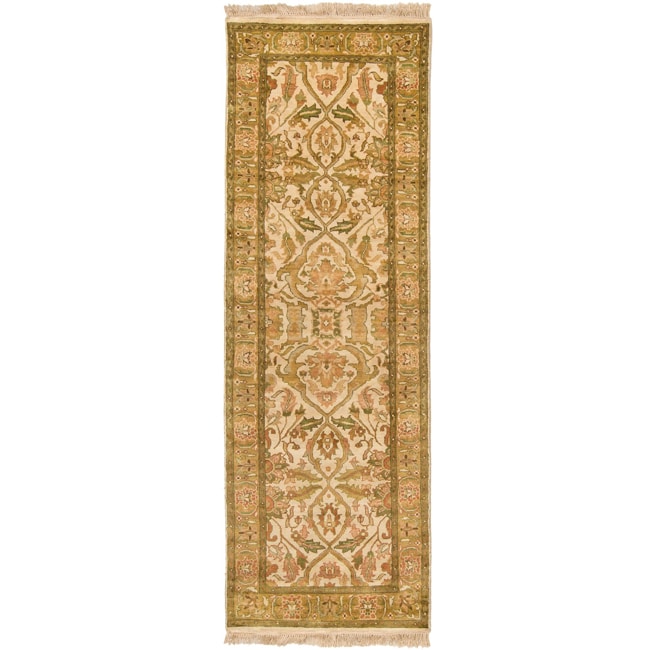 Hand knotted Legacy Beige Wool Rug (26 X 8)