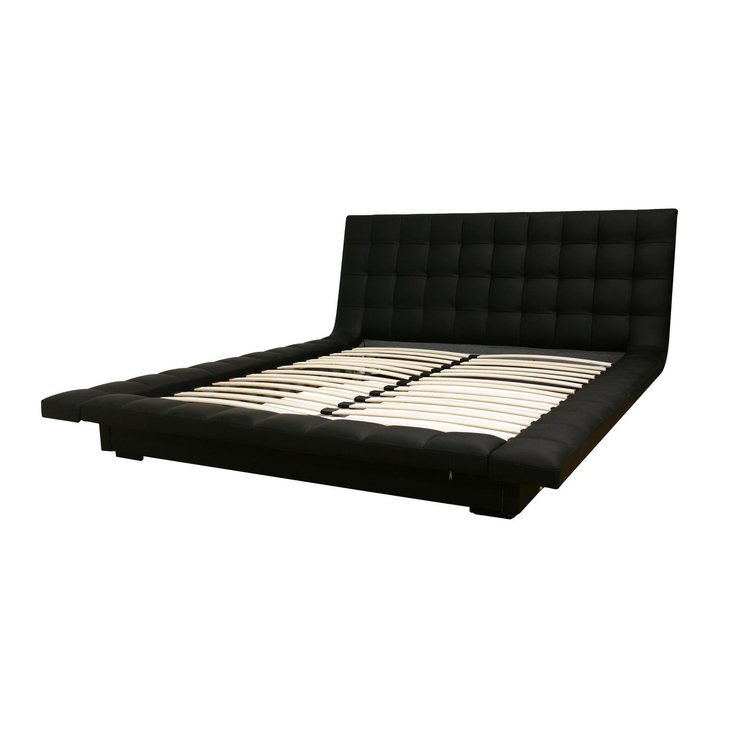 Celia Black Bonded Leather Queen Platform Bed Free Shipping - Celia Black Bonded Leather Queen Platform Bed celia black bonded leather queen platform bed free shipping - celia black bonded leather queen platform bed