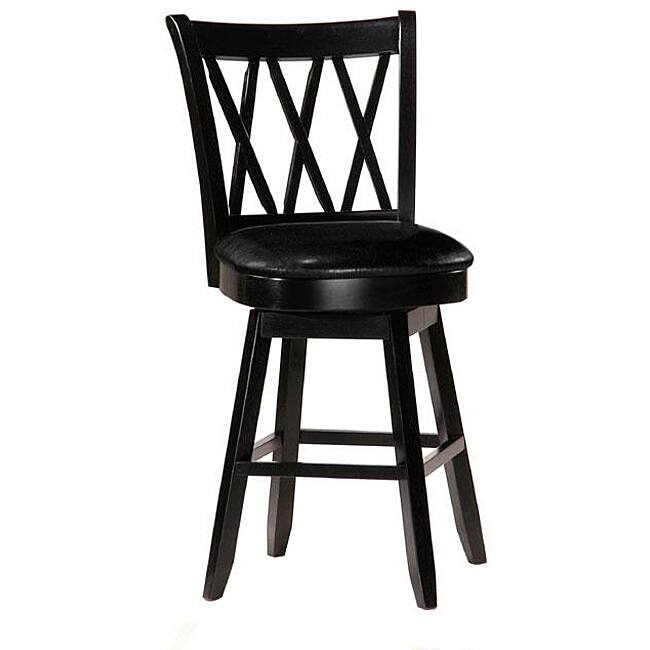 Jasna Wood Black Leather Counter-height Stool