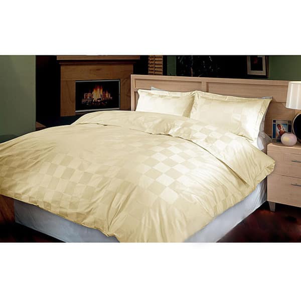 Hotel Grand 1000 Thread Count Italian Check Duvet Cover Set Bed Bath & Beyond 5330237