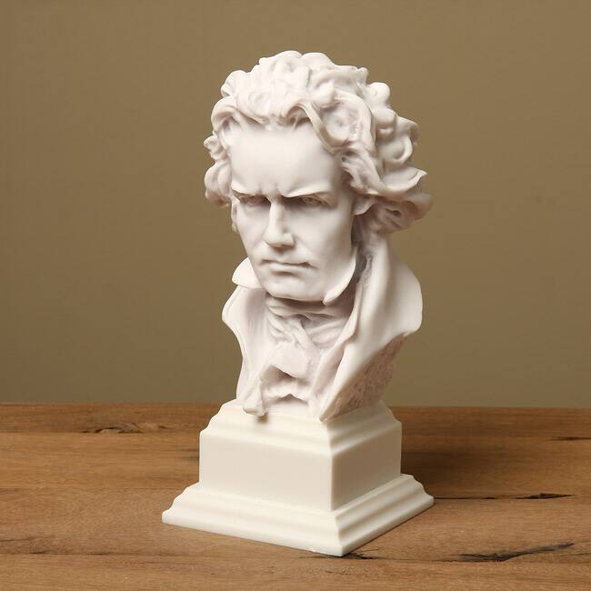 White Bonded Marble Prometheus Beethoven Bust