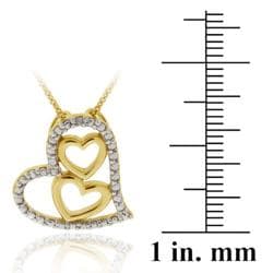 DB Designs 18k Gold over Sterling Silver Diamond Accent Heart Necklace DB Designs Diamond Necklaces