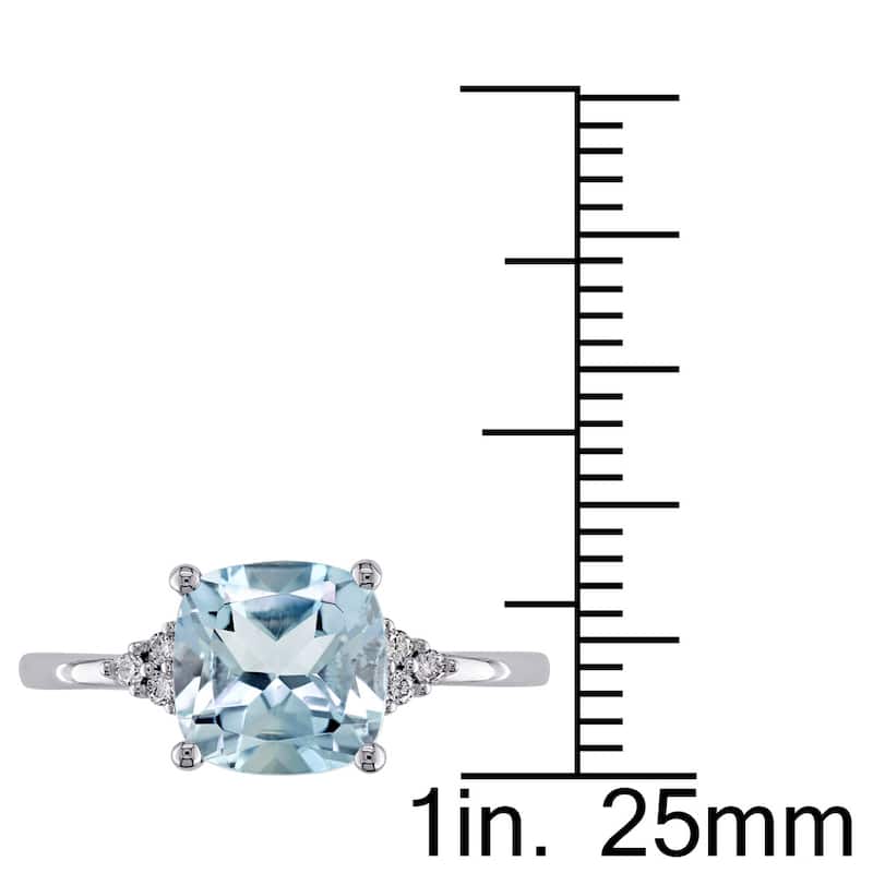 Miadora 10k White Gold Sky Blue Topaz and Diamond Accent Fashion Ring