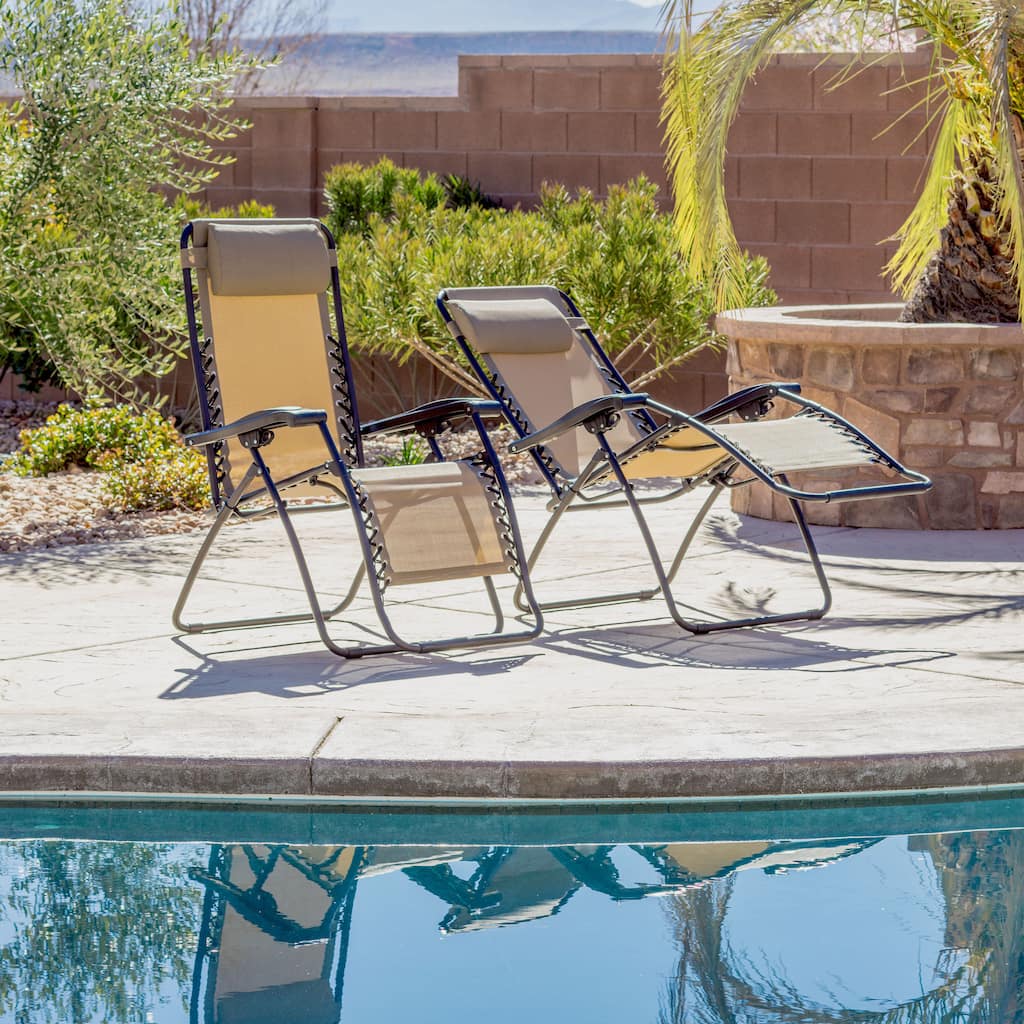 Caravan SportsBeige Zero-Gravity Chairs (Set of 2)